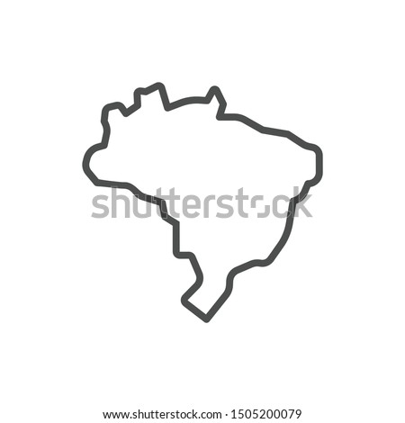 Outline map of Brazil vector icon