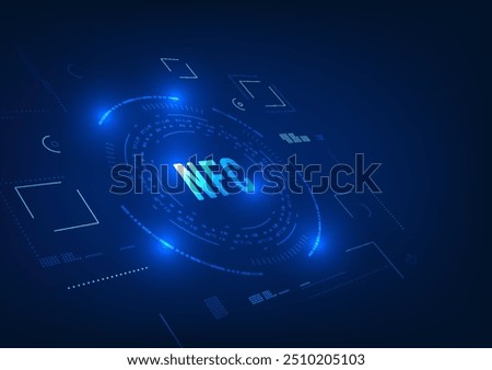 NFC technology, contactless payment using radio wave technology to make transactions, no need to carry a credit card, NFC inside the circle technology, wallpaper, poster, illustration