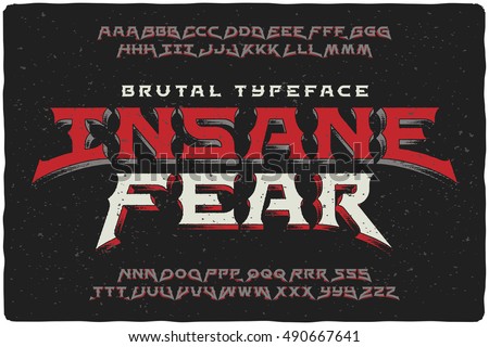 Insane Fear brutal font with textured extrude effect