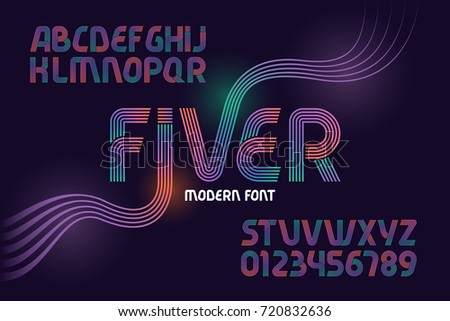 Vector geometric font named 