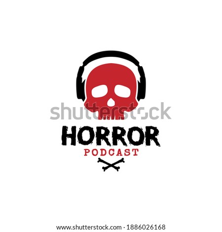 Horror Podcat Logo Design Vector