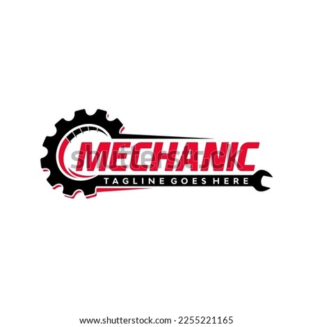 gear and wrench mechanic logo design. Vector illustration gear and wrench mechanic. modern logo design vector icon template