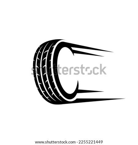 Tire logo design. Vector illustration black tire and fast. modern logo design vector icon template