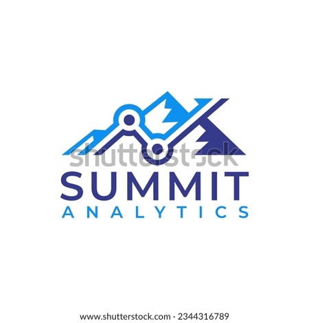 creative analytics logo design. Vector illustration mountain and diagram analytics. modern logo design vector icon template