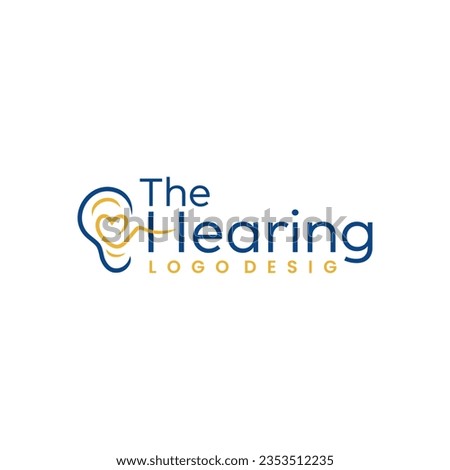 the hearing logo design. Vector illustration abstract ear and wave. modern logo design vector icon template