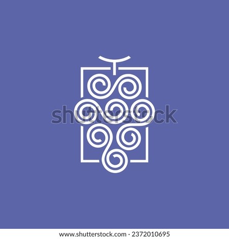 luxury grape logo design. Vector illustration abstract grape with line style. modern logo design vector icon template