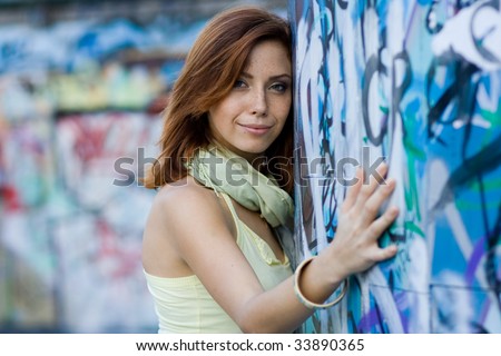 girl near graffiti wall