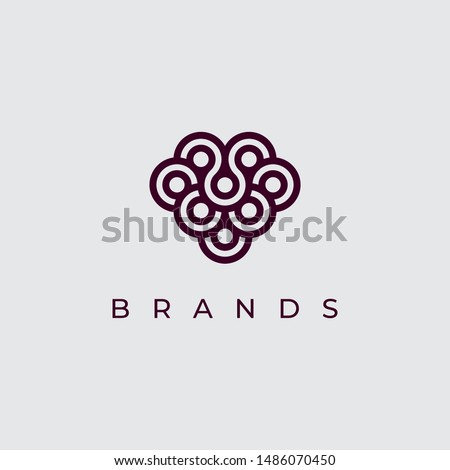 creative grapes icon logo design template