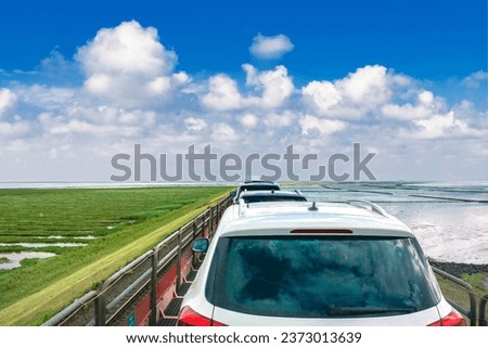 Image, Stock Photo Wadden car ride to Neuwerk