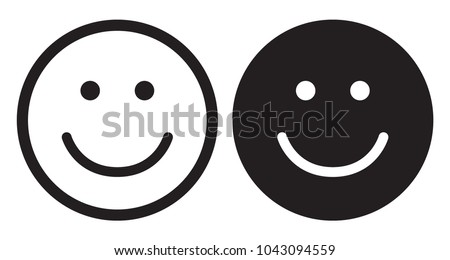 Smile icons. Happy face symbols. Flat style. Vector illustration.