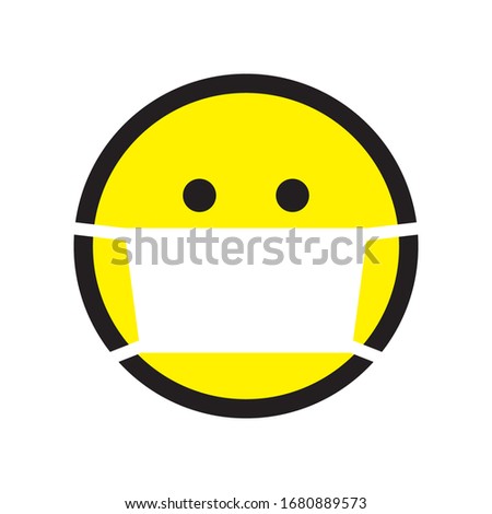 Smile icon in medical mask. Wearing mask to stop spreading the infections, including dangerous Coronavirus (Covid-19) disease. Protection and responsibility. Vector illustration.