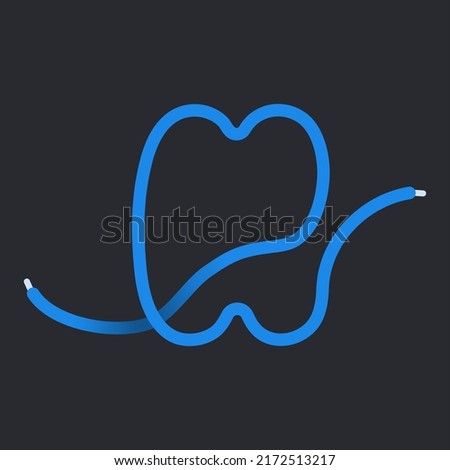 H letter made shoelace. Vector isolated font for app logo, sport design, creative template and more Imagine de stoc © 