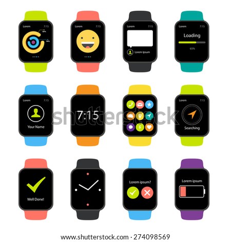 Vector Popular Smart Watch Icons 