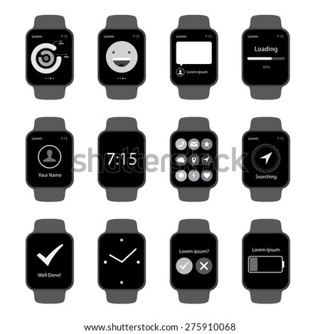 Vector Popular Smart Watch Icons 