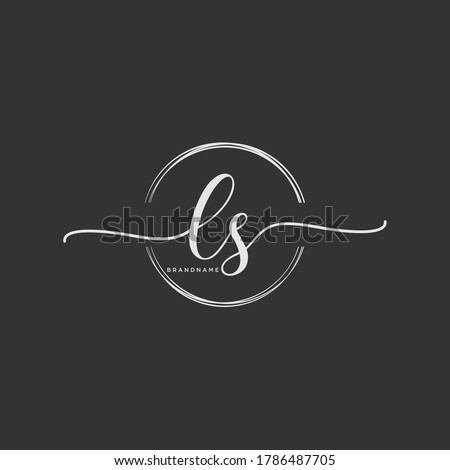 LS Initial handwriting logo vector