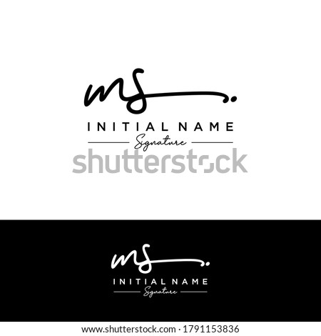 MS Initial letter handwriting and signature logo.