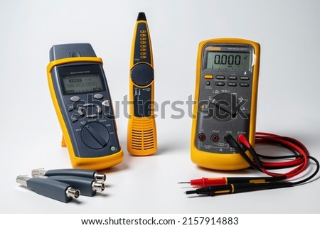 Networks Qualification Tester and digital signals on active networks and analog signals on inactive networks probe, Remote ID and multimeter with insulation test Photo stock © 
