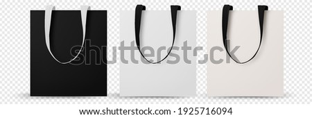 Shopping bag isolated. Cotton eco tote blank template. Blank eco template, Bags mockup. Vector illustration isolated.