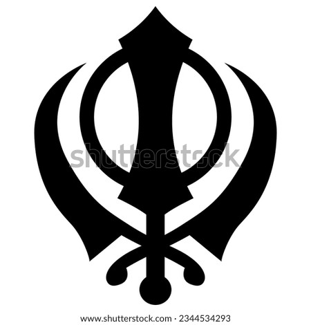 sikh symbol. Vector black flat eps 10