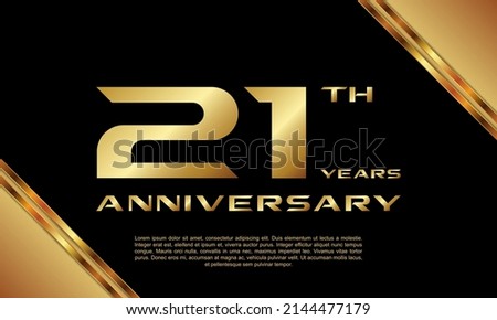 21th Anniversary logotype. Anniversary celebration template design for booklet, leaflet, magazine, brochure poster, banner, web, invitation or greeting card. Vector illustrations.