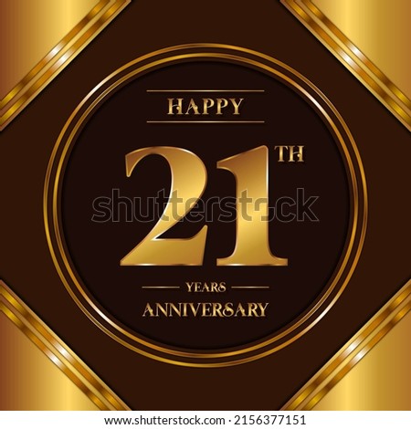 21 Years Anniversary logotype. Anniversary celebration template design for booklet, leaflet, magazine, brochure poster, banner, web, invitation or greeting card. Vector illustrations.