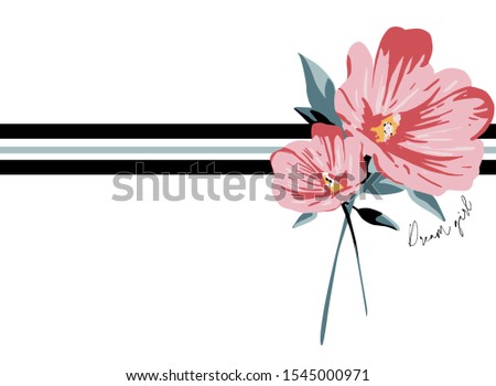 Flower illustration with 