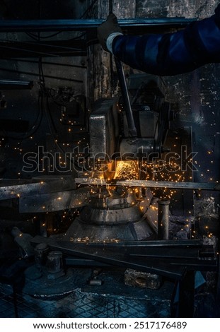 Similar – Image, Stock Photo Blacksmith cutting metal