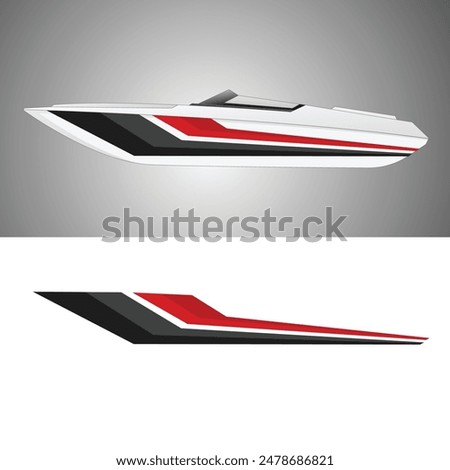 ship wrap sticker design vector. jet boat vinyl sticker
