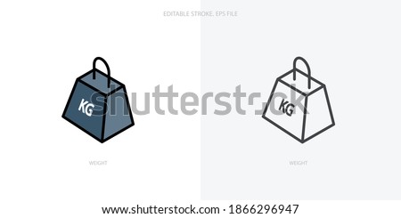 Weight icon for your website, logo, app, UI, product print. Weight concept flat Silhouette vector illustration icon. Editable stroke icons set Stok fotoğraf © 