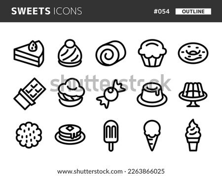 Line style icon set related to sweets_054