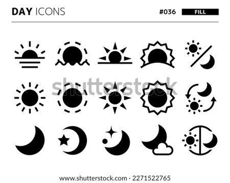 Fill style icon set related to day_036