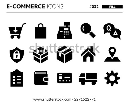 Fill style icon set related to e-commerce_032