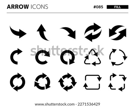 Fill style icon set related to arrow_085