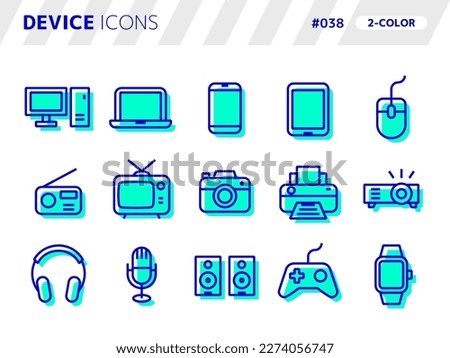 2-color style icon set related to device_038