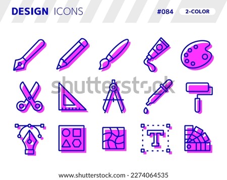 2-color style icon set related to design_084