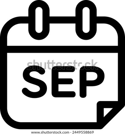 Line style icon related to month, September, SEP