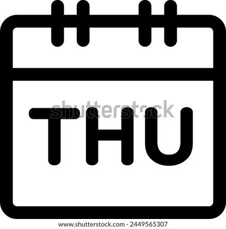 Line style icon related to week, Thursday, THU