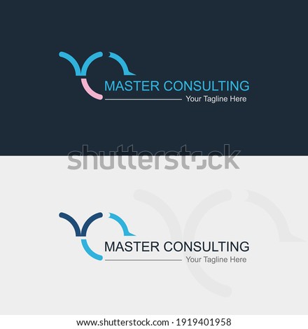 Master Building Consulting Logo- Modern Logo Design-MC initial Letter logo-Vector Zdjęcia stock © 