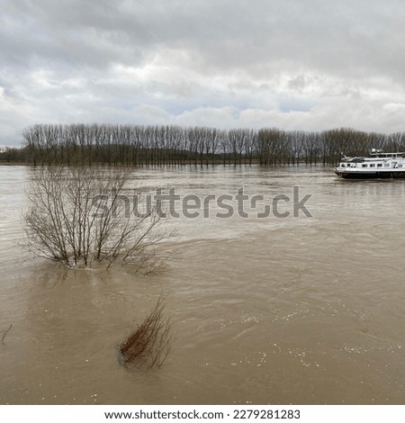 Similar – Image, Stock Photo Floods on the Rhine Deluge