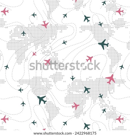 Flying planes over the world pattern