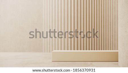 Premium podium, stand made of paper on pastel, light background with copy space. Mock up for the exhibitions, presentation of products, shoes - 3D, render. Composition of geometric object,  cylinder.