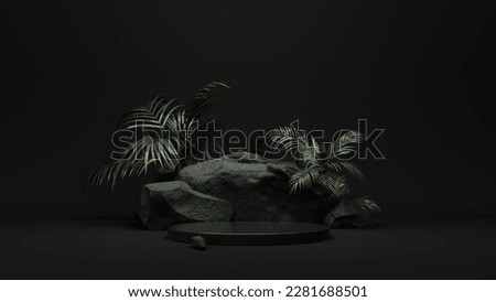 Similar – Image, Stock Photo Palm leaf in black and white close up