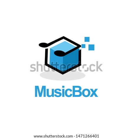 music box mini logo design template