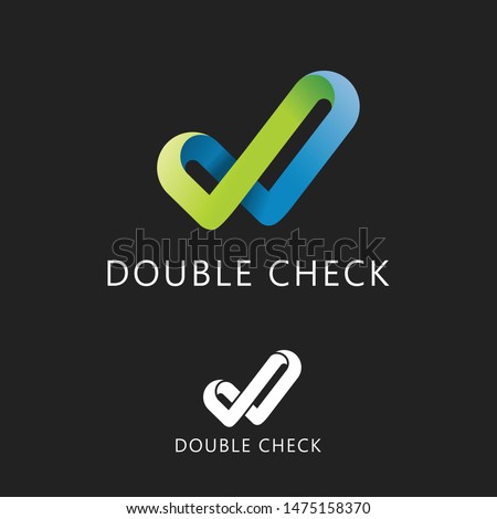 double check logo design template 