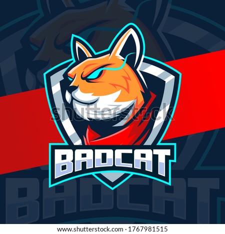bad cat mascot esport logo design