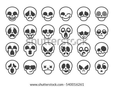 Skull Emoji Icon Set