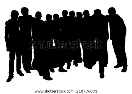 The Silhouette Of Friends On A White Background Stock Vector 218796091