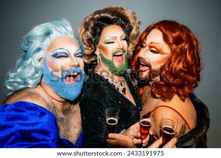 Image, Stock Photo Stylish drag queen in dress