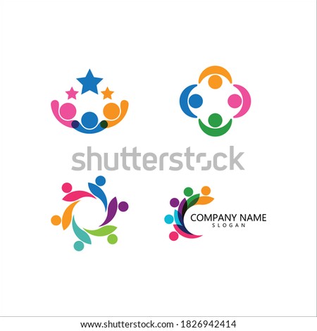 Adoption and community care Logo template vector