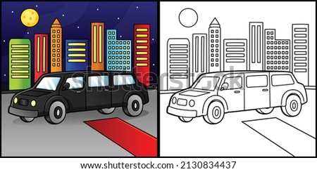 Limo Coloring Page Vehicle Illustration